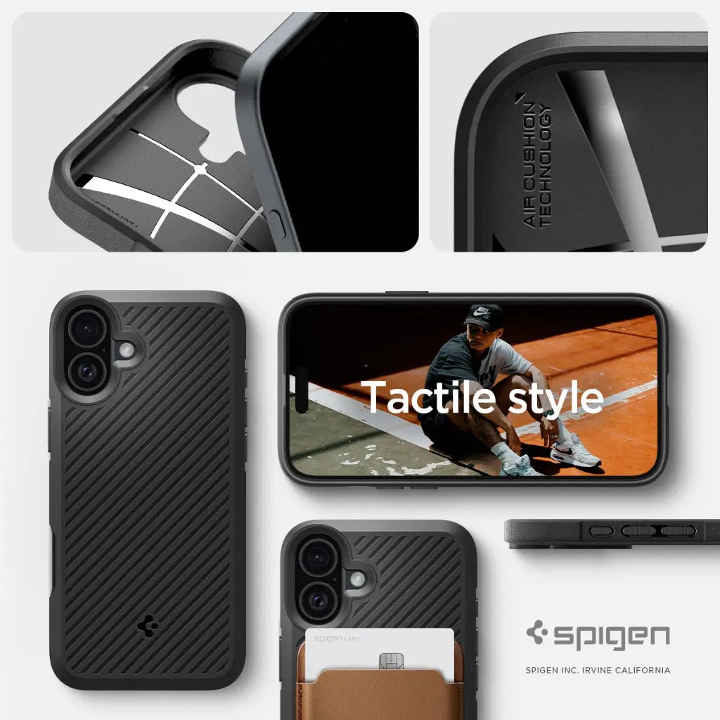 Spigen iPhone 16 Case 6.1" Core Armor Textured Design Air Cushion Technology Protection iPhone Casing Cover