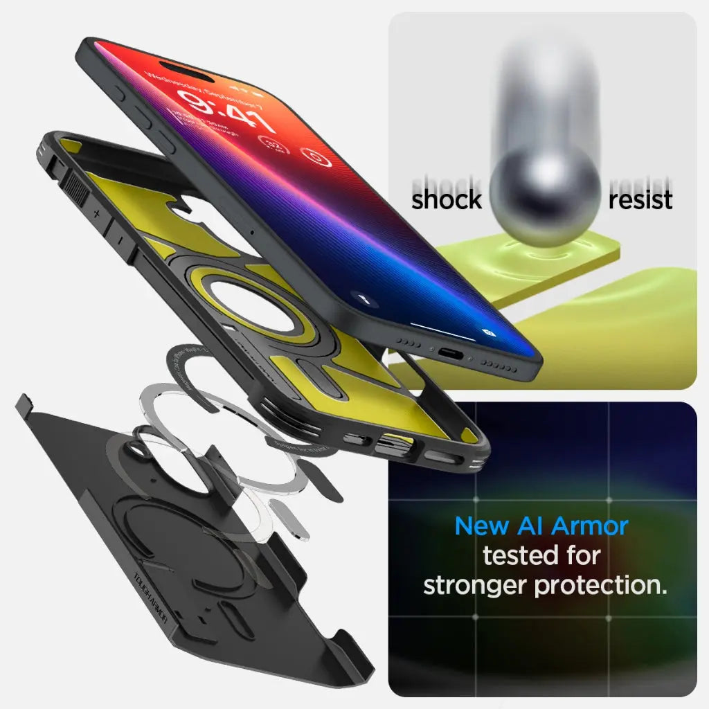 Spigen iPhone 16 Case 6.1" Tough Armor Magfit Casing Magnetic Phone Case Extreme Protection iPhone Cover