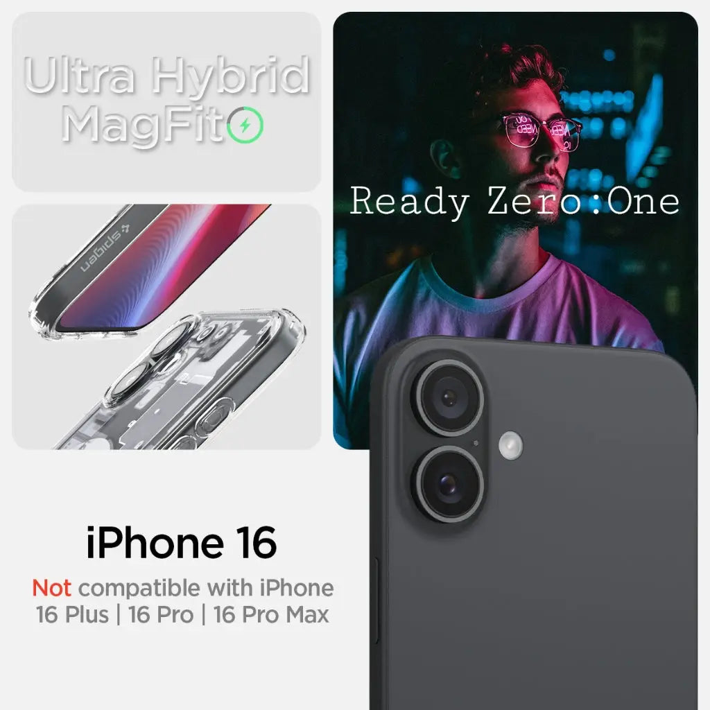 Spigen iPhone 16 Case 6.1" Ultra Hybrid Zero One Magfit Magnetic Phone Case Magnetic Casing iPhone Cover