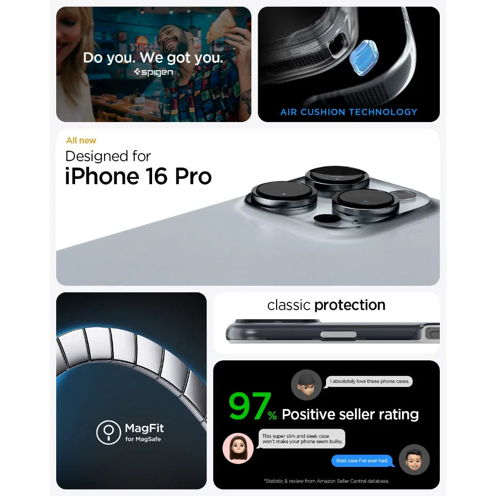 Spigen iPhone 16 Pro Case 6.3" Classic C1 MagFit Magnetic Compatible Case Magnetic Casing iPhone Cover