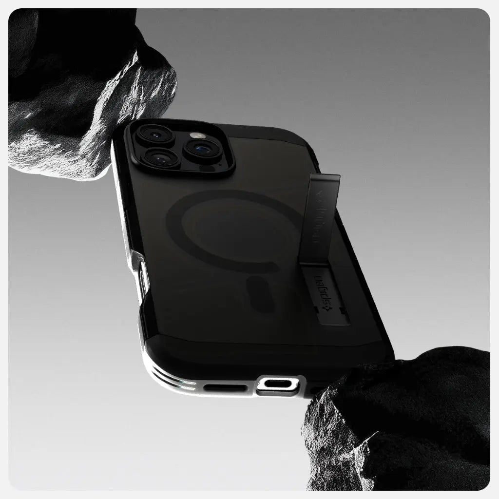 Spigen iPhone 16 Pro Case 6.3" Tough Armor MagFit Frost Black Magnetic Phone Case Extreme Protection iPhone Case