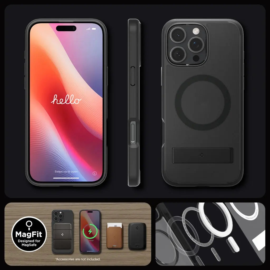 Spigen iPhone 16 Pro Case 6.3" Ultra Hybrid S MagFit Frost Magnetic Phone Case Phone Stand iPhone Case iPhone Cover
