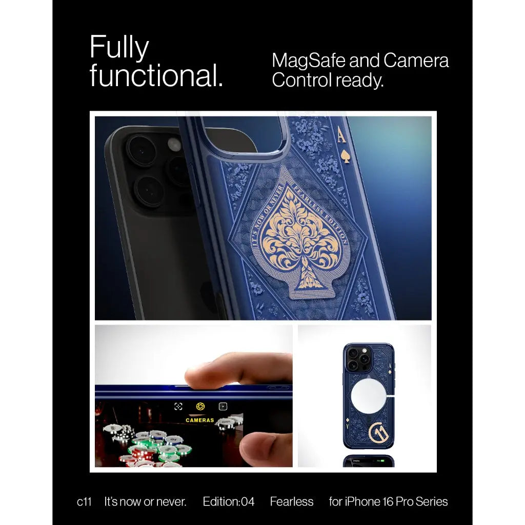 Spigen iPhone 16 Pro Max Case 6.9" c11 Fearless Magfit 3D Spatial Effect Camera Button Cover MagSafe Case iPhone Case