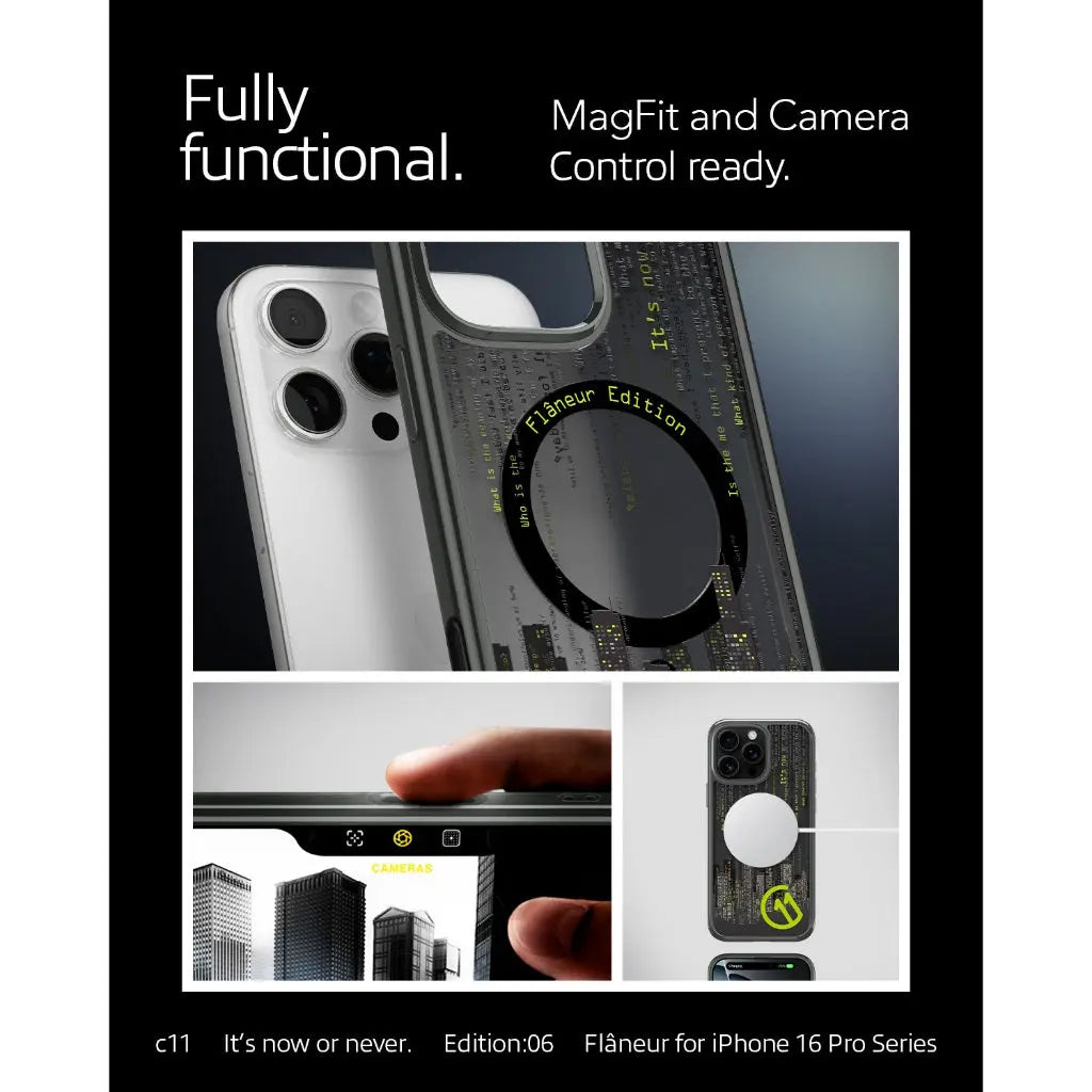 Spigen iPhone 16 Pro Max Case 6.9" c11 Flâneur Magfit 3D Spatial Effect Camera Button Cover MagSafe Case iPhone Case