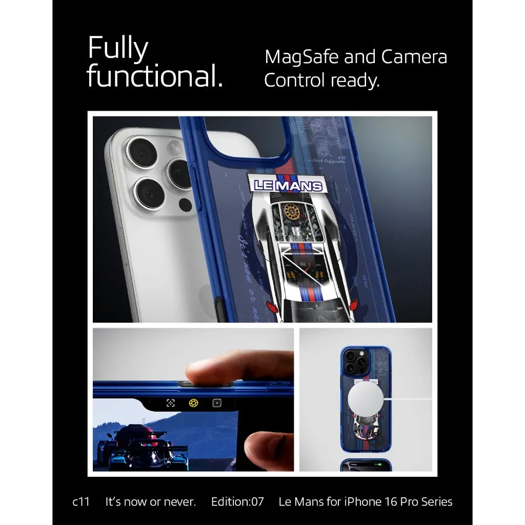 Spigen iPhone 16 Pro Max Case 6.9" c11 Le Mans Magfit 3D Spatial Effect Camera Button Cover MagSafe Case iPhone Case