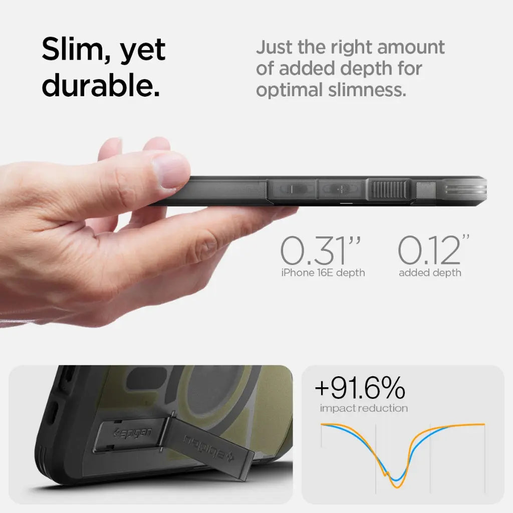 Spigen iPhone SE Case (2025) 6.1" Tough Armor MagFit Frost Black Magnetic Phone Case Extreme Protection iPhone Case