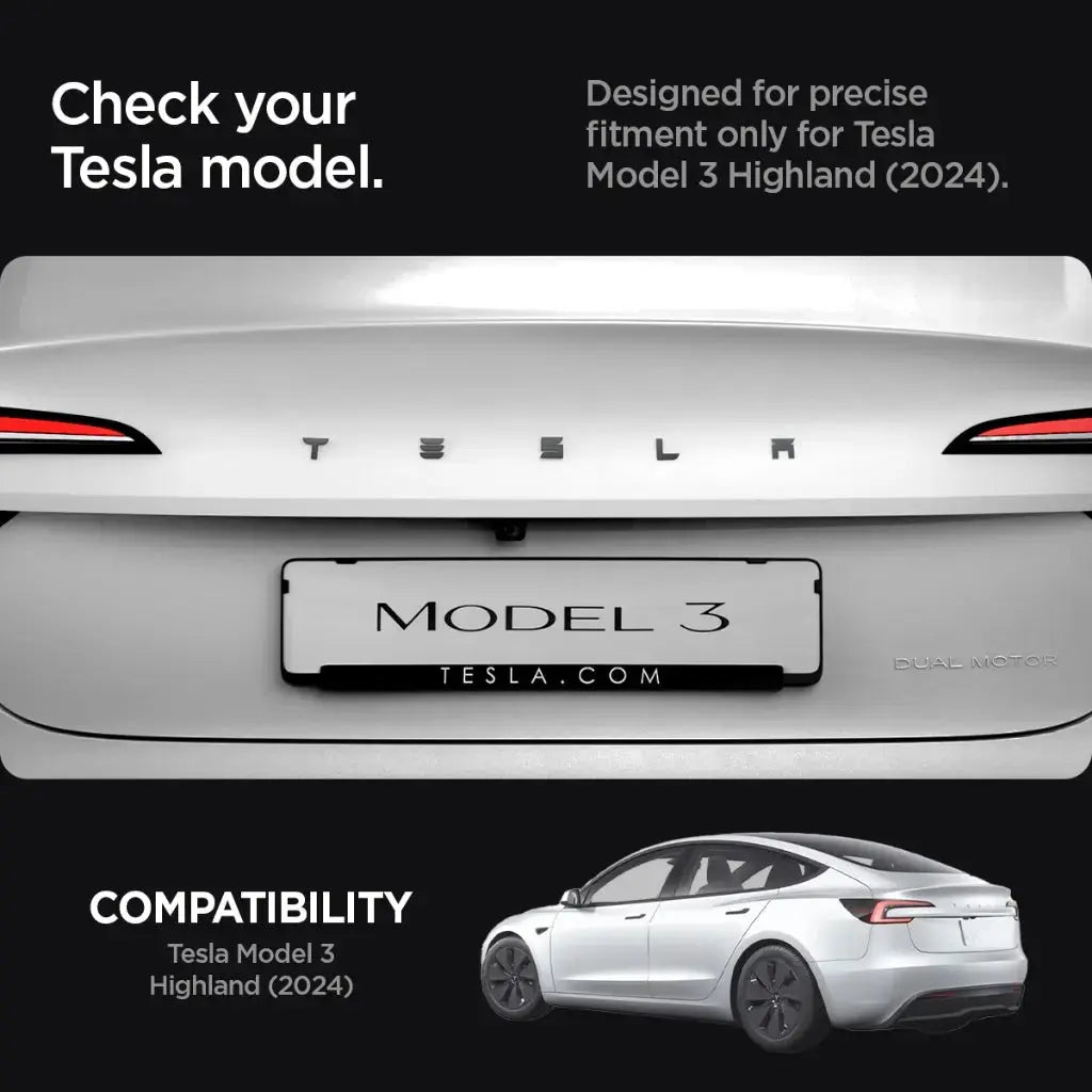 Spigen Tesla Model 3 (2025/2024) Refresh (Highland) Rear Emblem Logo Full Cover Sticker TO322H Tesla Accessories