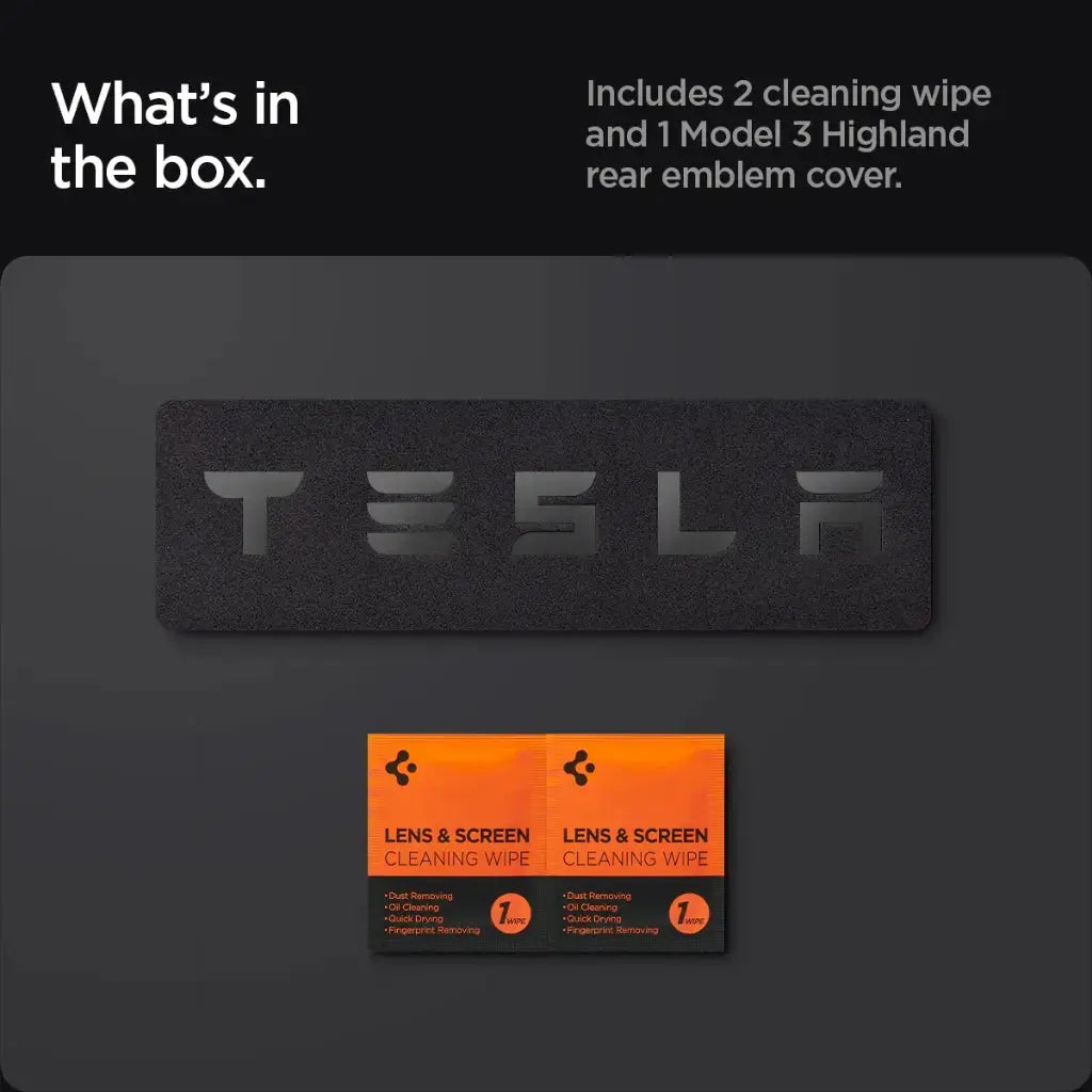 Spigen Tesla Model 3 (2025/2024) Refresh (Highland) Rear Emblem Logo Full Cover Sticker TO322H Tesla Accessories