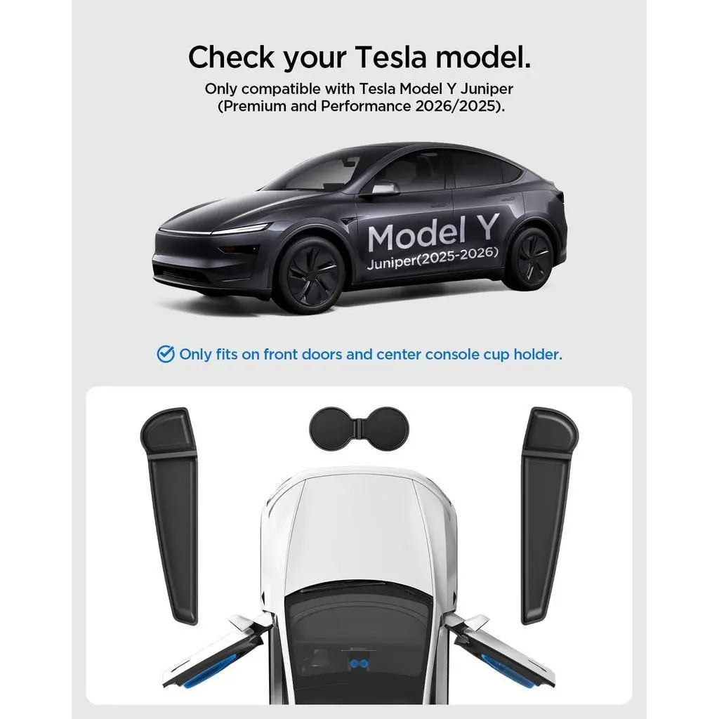 Tesla Model Y Juniper Front Door Pocket Guard + Cup holder Liner TG110-YJ
