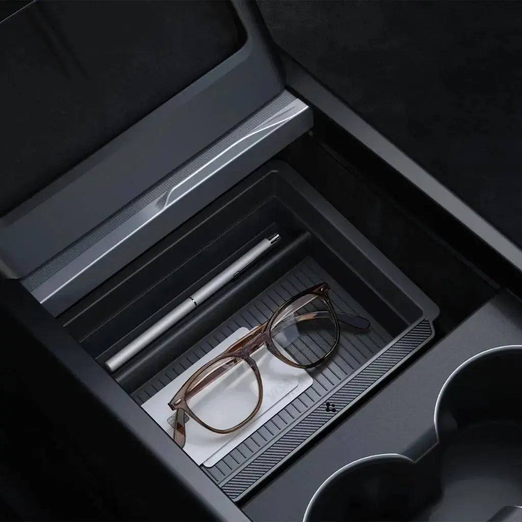 Spigen Tesla Model Y (2025) Juniper / Model 3 (2024-2025) Center Console Organizer Tray with Smooth Slide Technology
