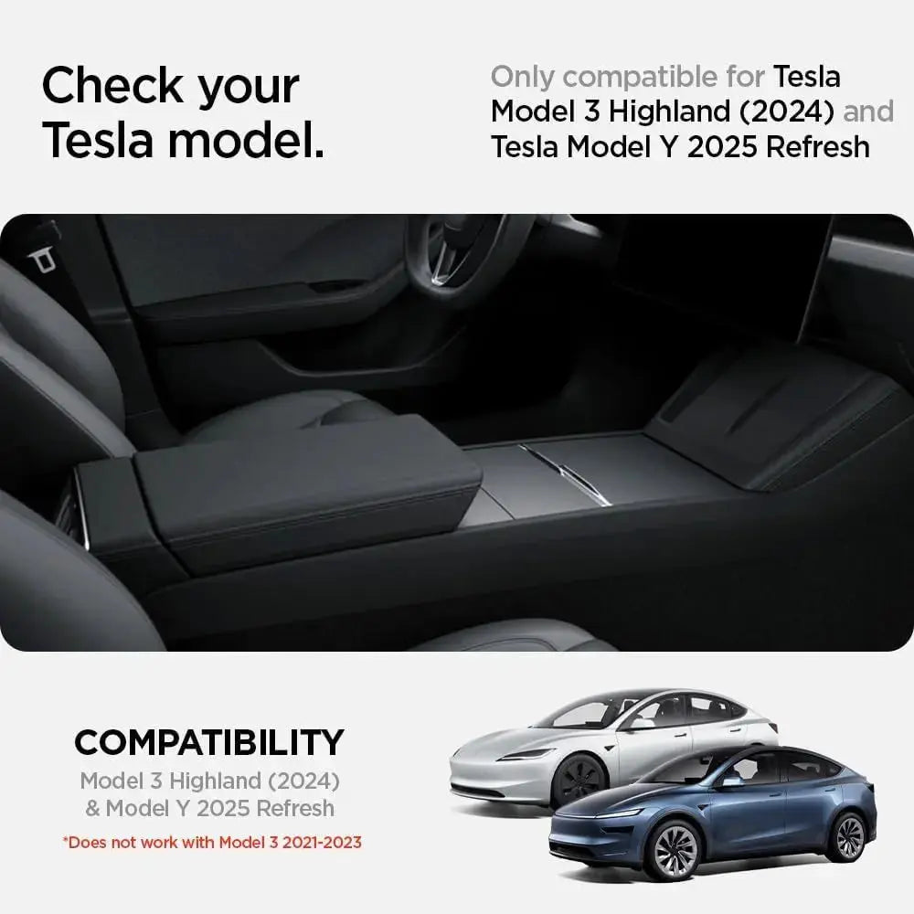 Spigen Tesla Model Y (2025) Juniper / Model 3 (2024-2025) Center Console Organizer Tray with Smooth Slide Technology