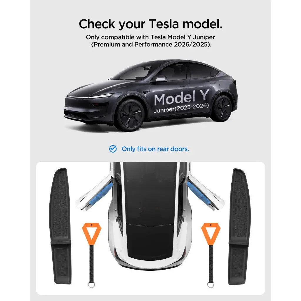 Tesla Model Y Juniper (2026/2025) Rear Side Door Pocket Guards + Emergency Door Release Handle (2P) TG120-YJ