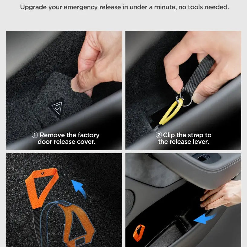 Tesla Model Y Juniper (2026/2025) Rear Side Door Pocket Guards + Emergency Door Release Handle (2P) TG120-YJ