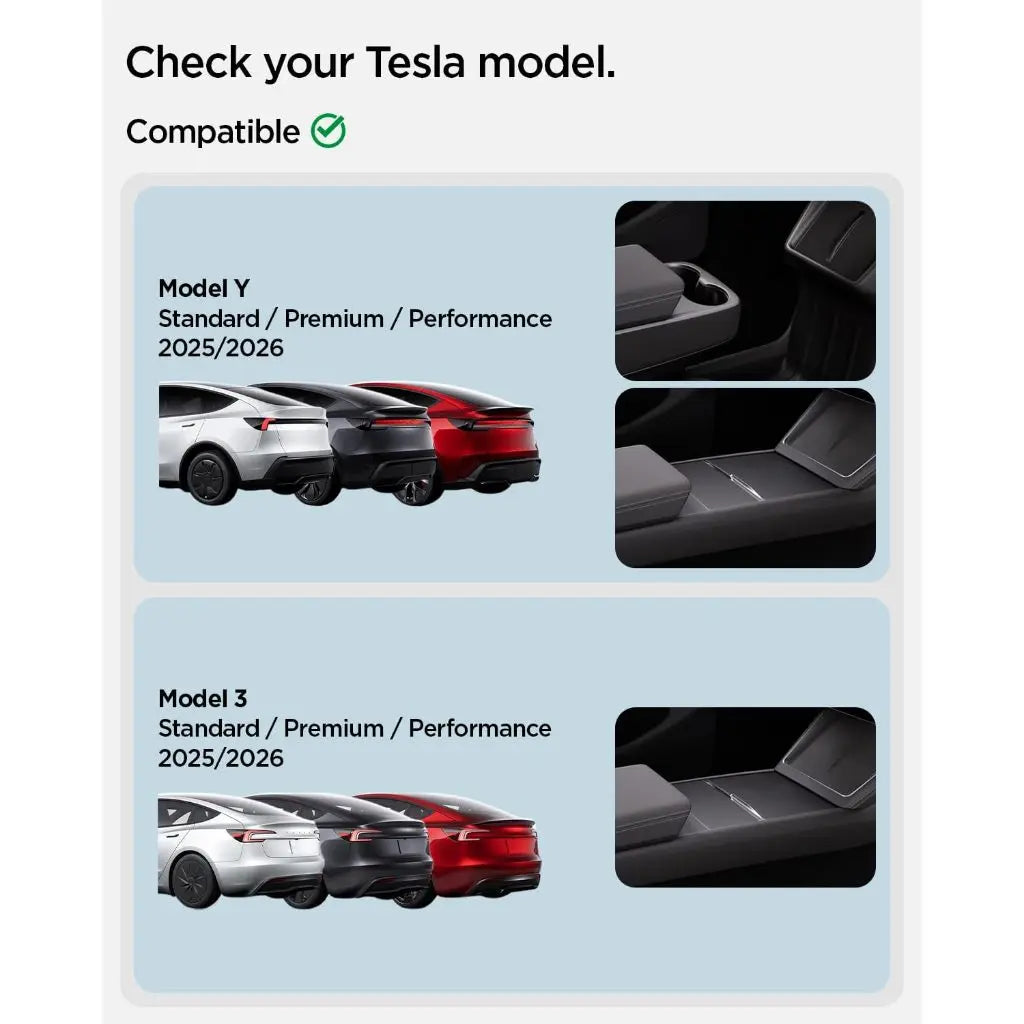 Tesla Model Y Juniper (2026/2025) & Model 3 Highland (2026/2025/2024) One-Tap Hidden Storage Box