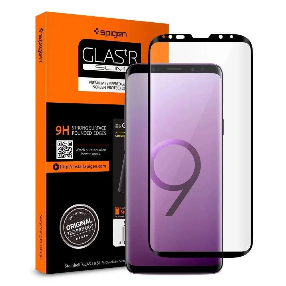 [1 Pack] Galaxy S9 Plus Screen Protector GLAS.tR Curved Black HD