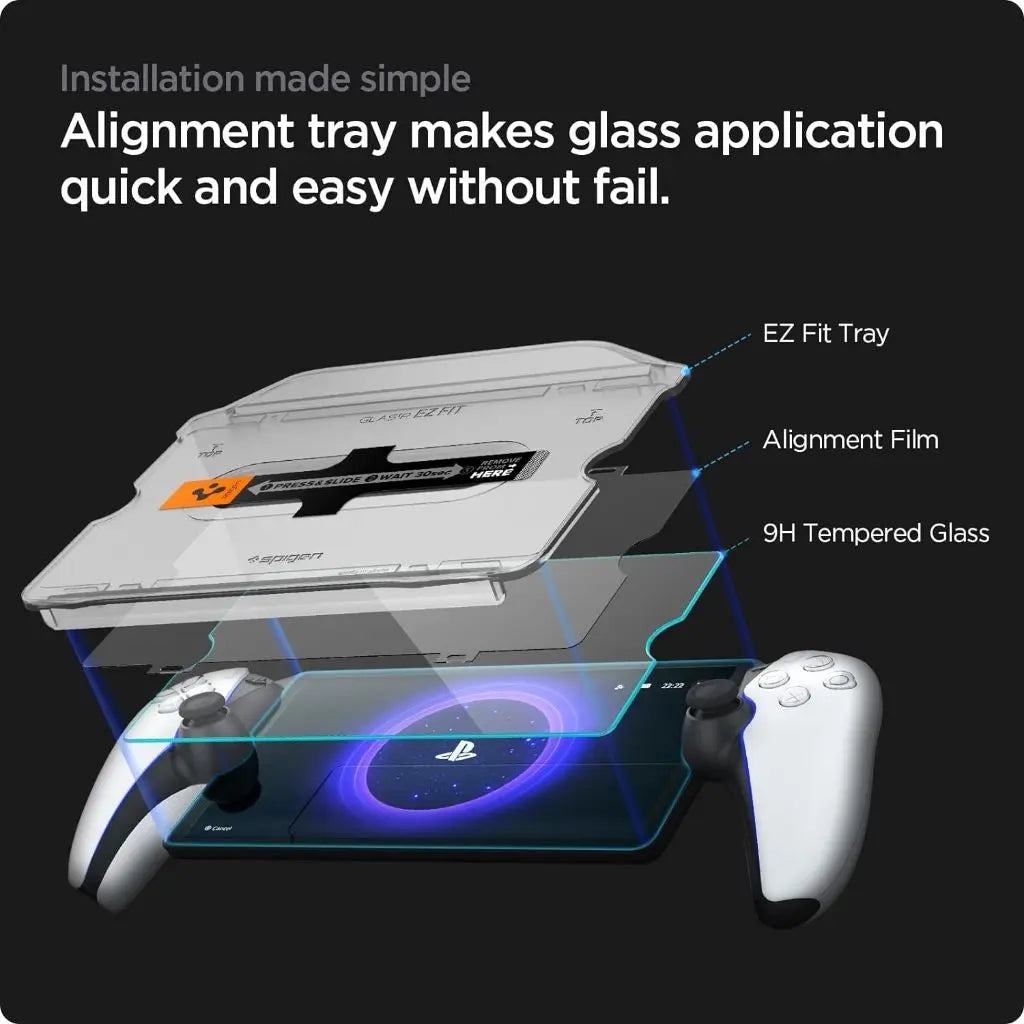 [1 Pack] Spigen Sony PlayStation Portal Remote Player Glass Screen Protector Glas.tR EZ Fit Tempered Glass 9H Hardness