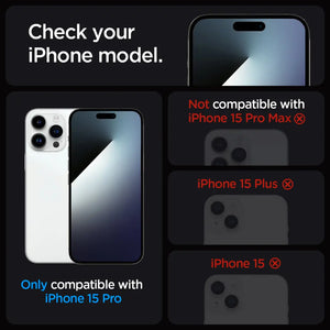 [1 Pack] iPhone 15 Pro Privacy Glas.tR EZ Fit