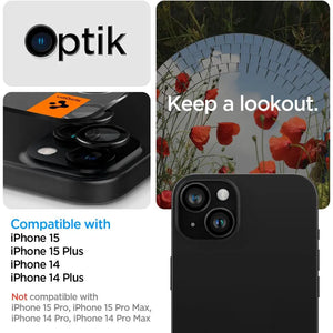[2 Pack] iPhone 15 / iPhone 15 Plus / iPhone 14 Plus / 14 Camera Lens Protector EZ Fit Optik Pro