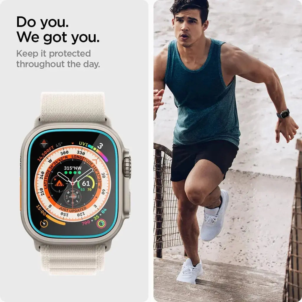 [2 Pack]  Apple Watch Ultra Screen Protector (49mm) Glas.tr EZ Fit - Spigen Singapore
