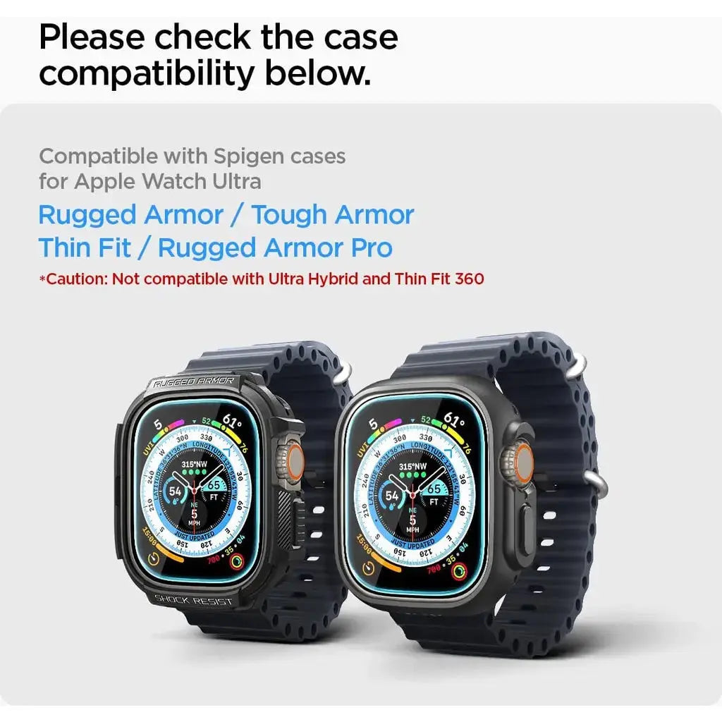 [2 Pack]  Apple Watch Ultra Screen Protector (49mm) Glas.tr EZ Fit - Spigen Singapore