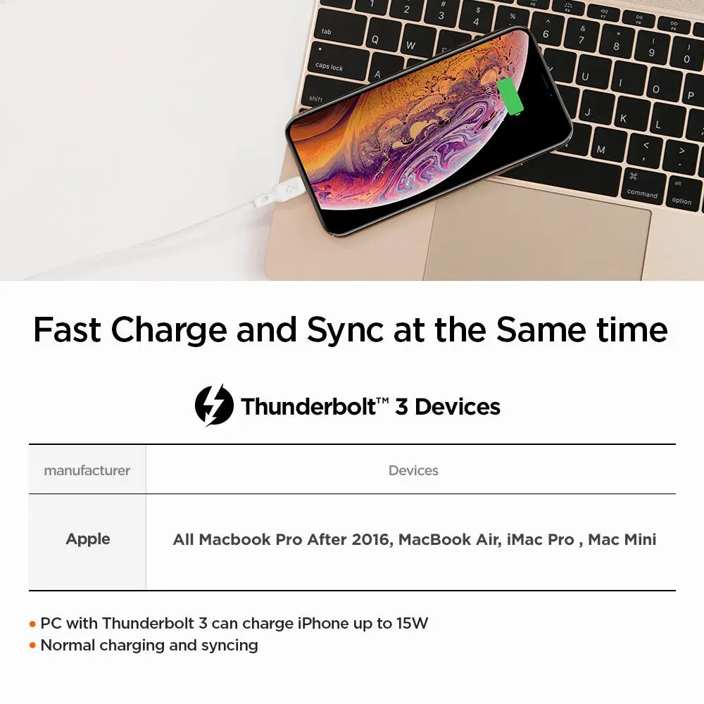 [2 Pack] DuraSync USB C to Lightning Cable (1m)