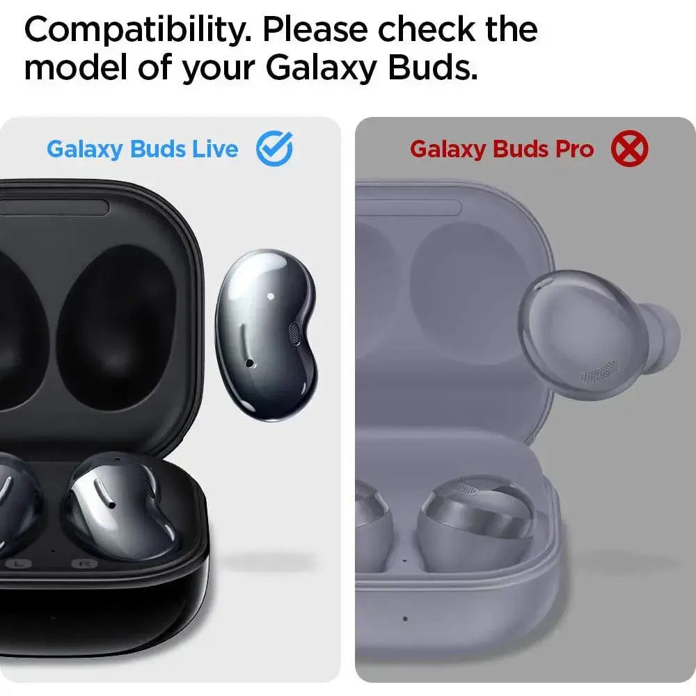 [2 Pack] Galaxy Buds Live Shine Shield Metal Silver Sticker