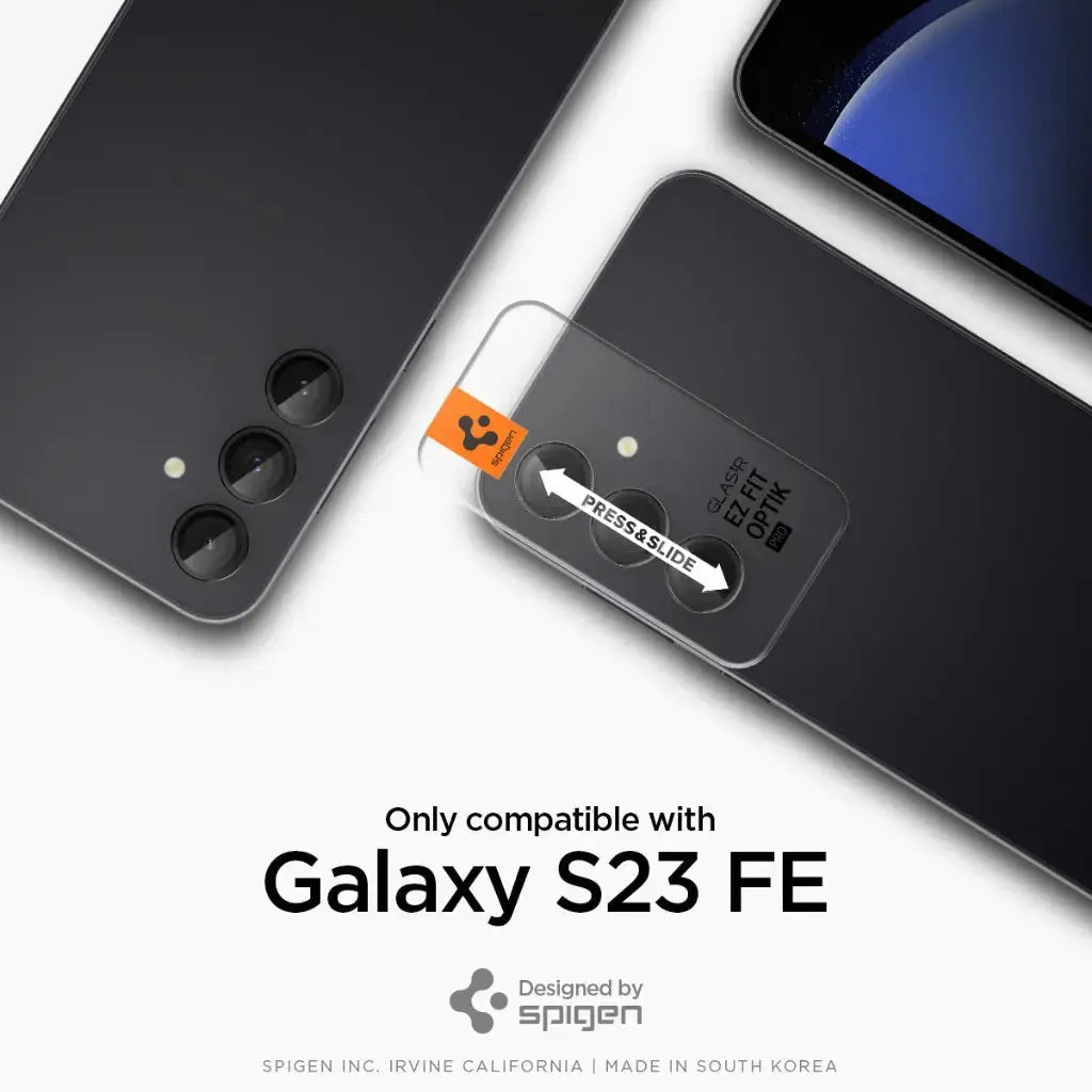 [2 Pack] Galaxy S23 FE Camera Lens Protector EZ Fit Optik Pro - Spigen Singapore