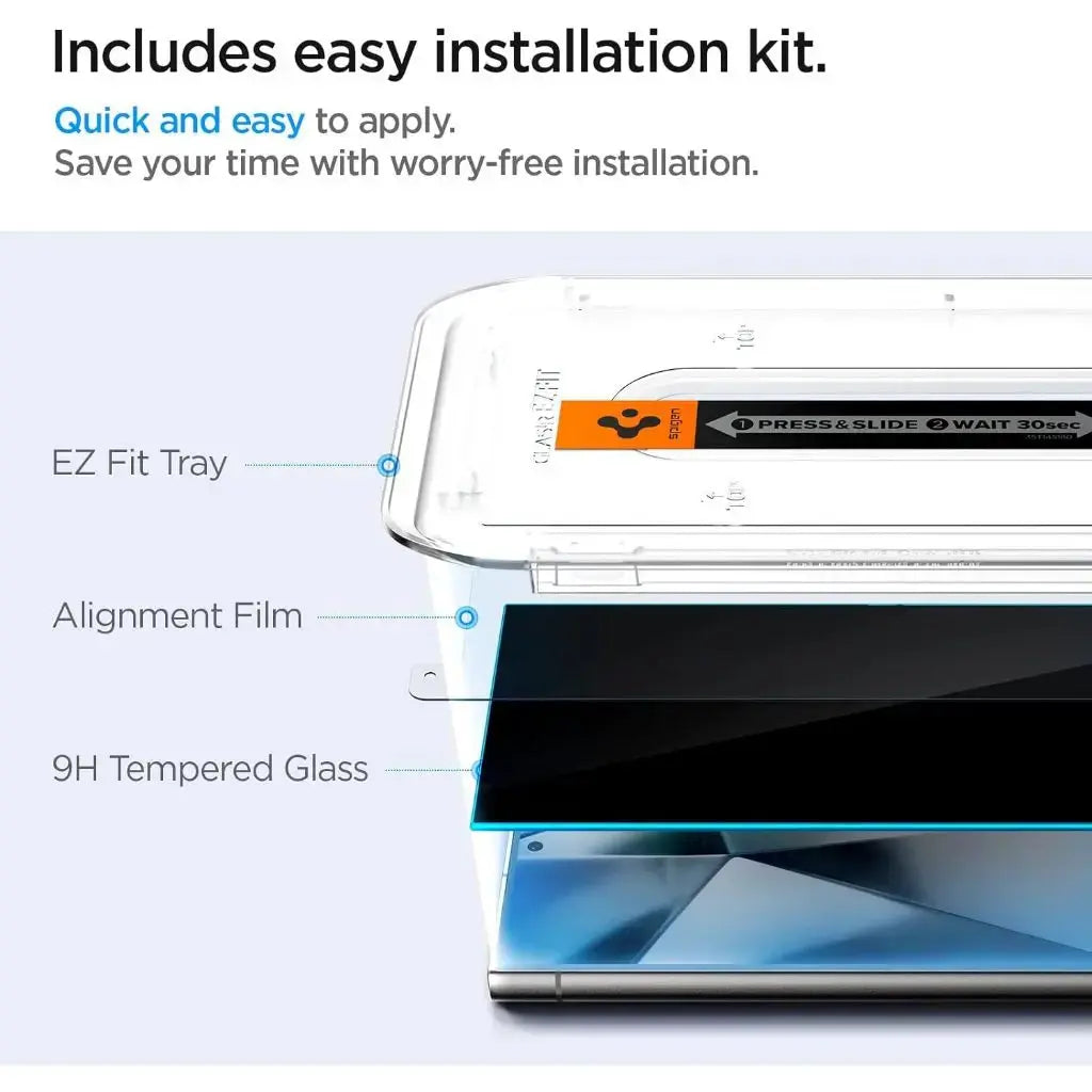 [2 Pack] Galaxy S24 Ultra Screen Protector Glas.tR EZ Fit - Spigen Singapore