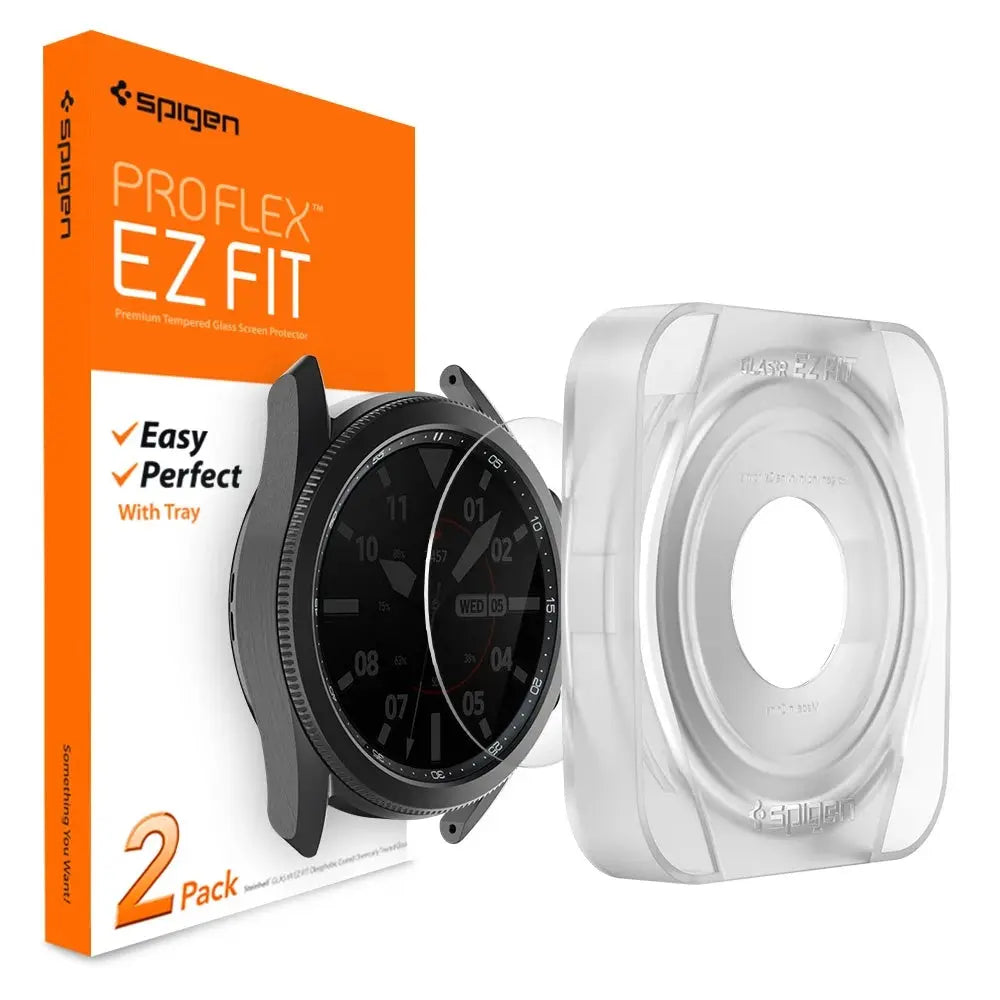 [2 Pack] Galaxy Watch 3 45mm Screen Protector Pro Flex EZ Fit