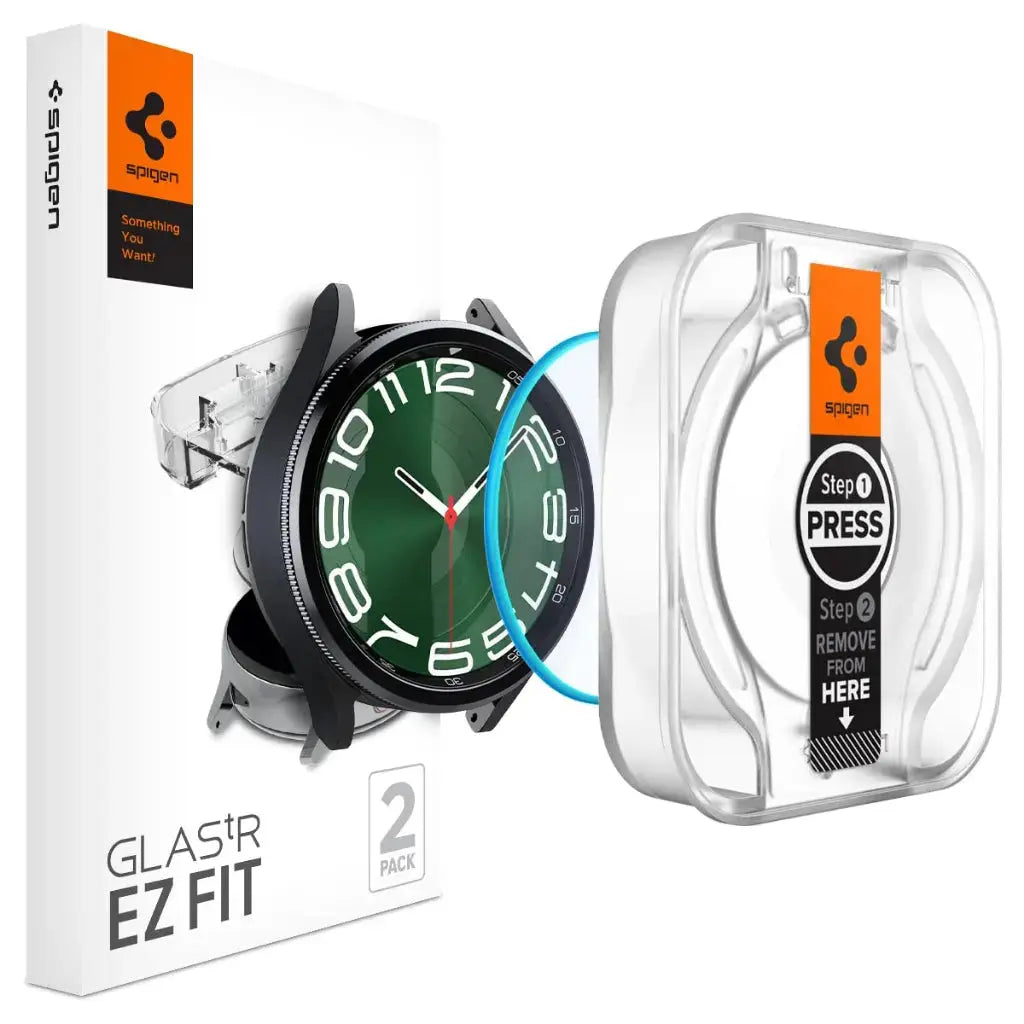 [2 Pack] Galaxy Watch 6 Classic Screen Protector (47mm) EZ FIT GLAS.tR - Spigen Singapore