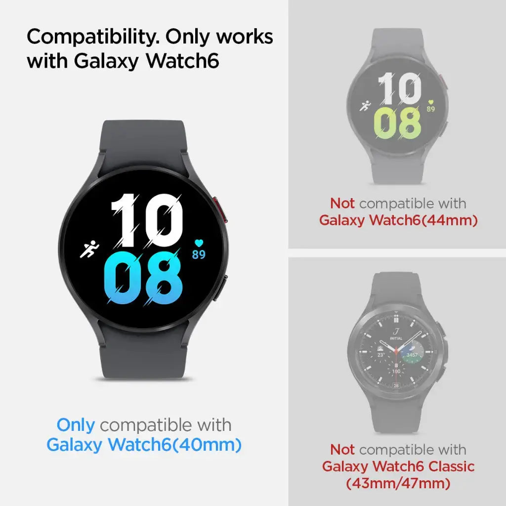 [2 Pack] Galaxy Watch 6 Screen Protector (40mm) EZ FIT GLAS.tR - Spigen Singapore