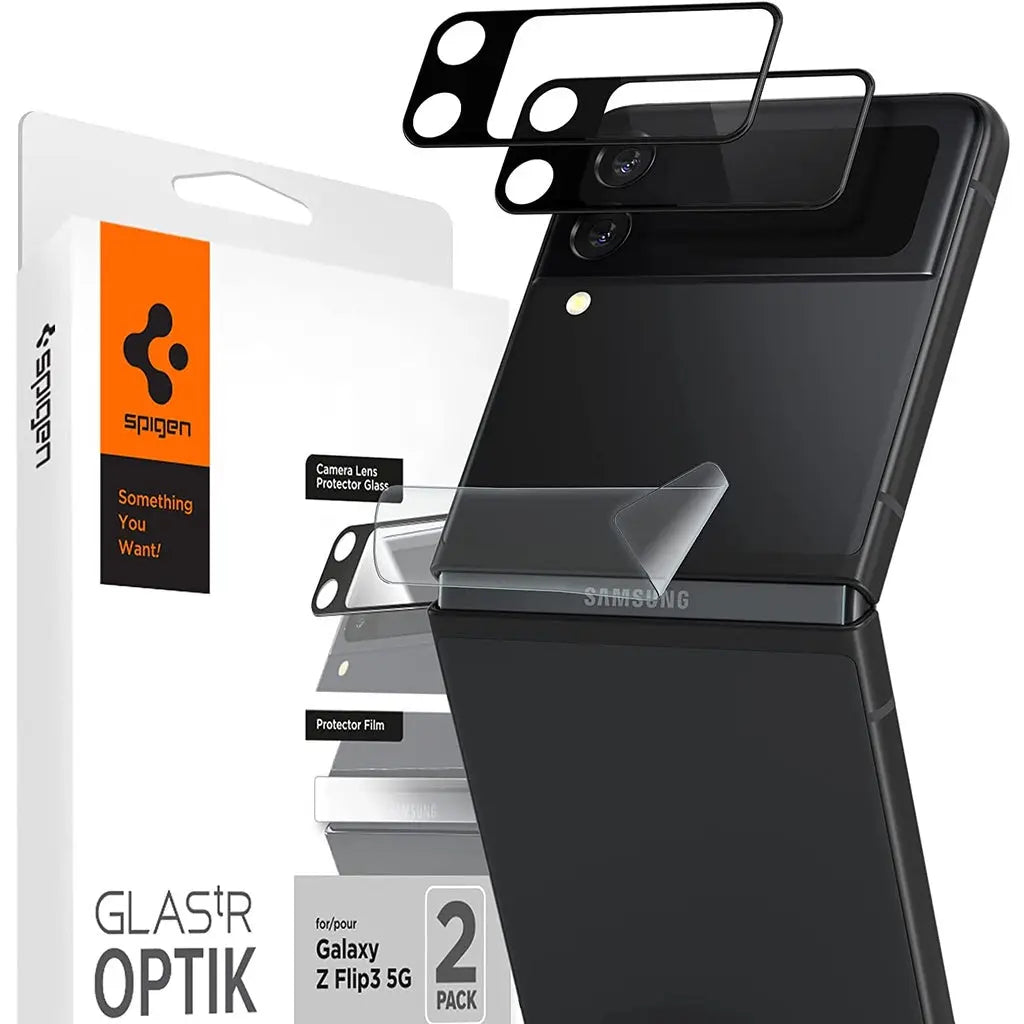 [2 Pack] Galaxy Z Flip 3 Lens Protector Optik and Hinge Film
