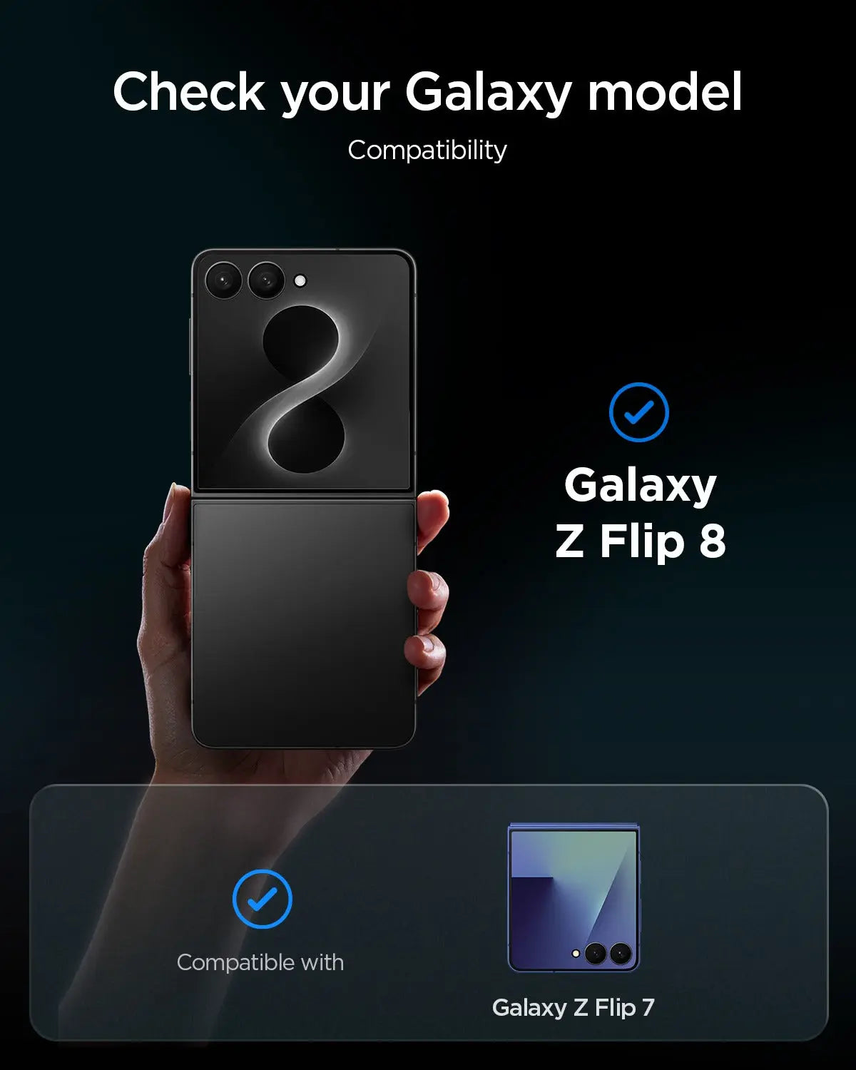 [2 Pack] Galaxy Z Flip 8 / 7 Tempered Glass Glas.tR EZ Fit HD