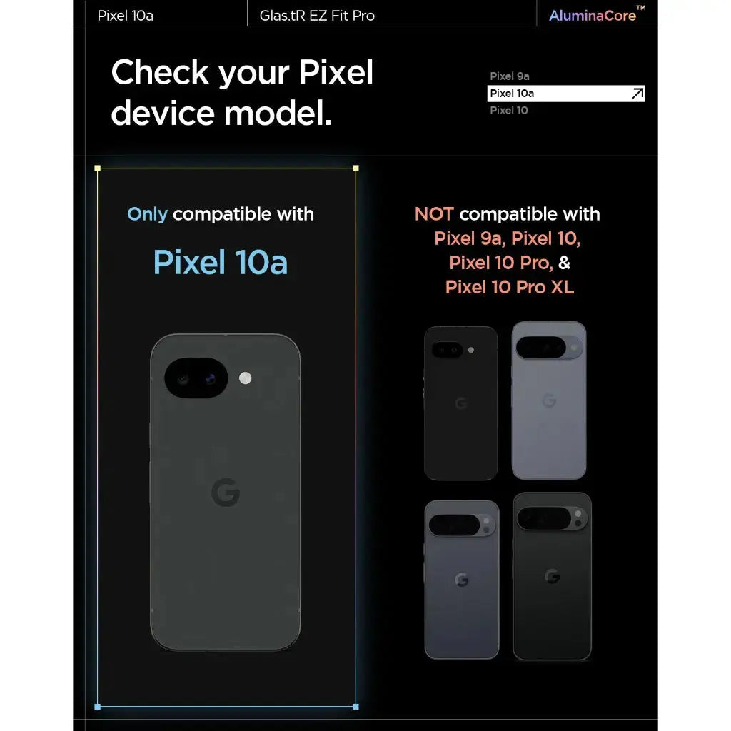 [2 Pack] Spigen Google Pixel 10a Screen Protector Glas.tR EZ Fit Google Pixel 10a Tempered Glass