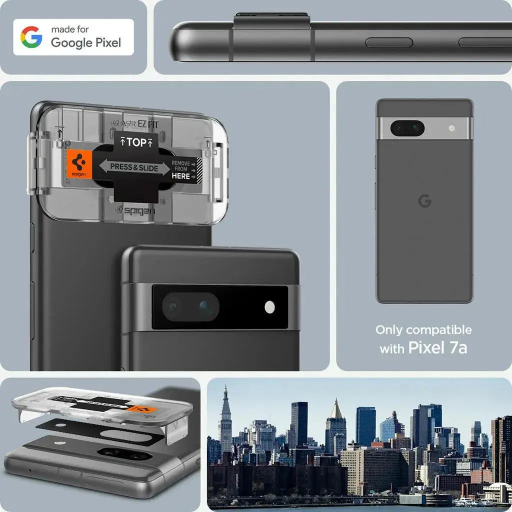 [2 Pack] Google Pixel 7a Camera Lens Protector EZ Fit Optik - Spigen Singapore