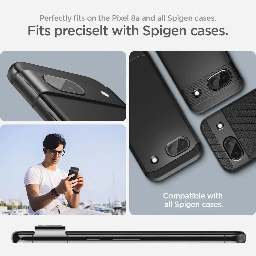 [2 Pack] Google Pixel 8a Camera Lens Protector EZ Fit Optik Pro - Spigen Singapore