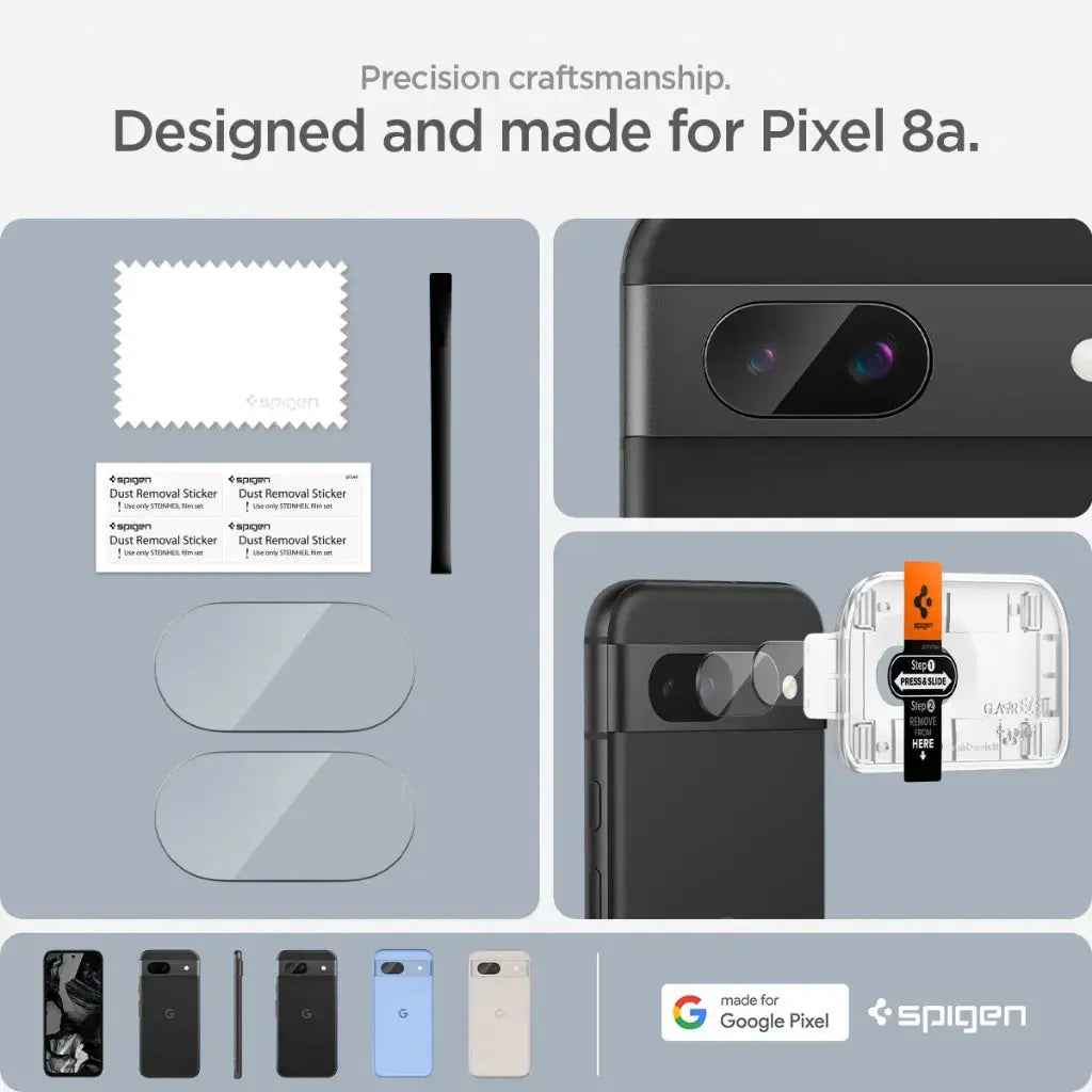 [2 Pack] Google Pixel 8a Camera Lens Protector EZ Fit Optik Pro - Spigen Singapore
