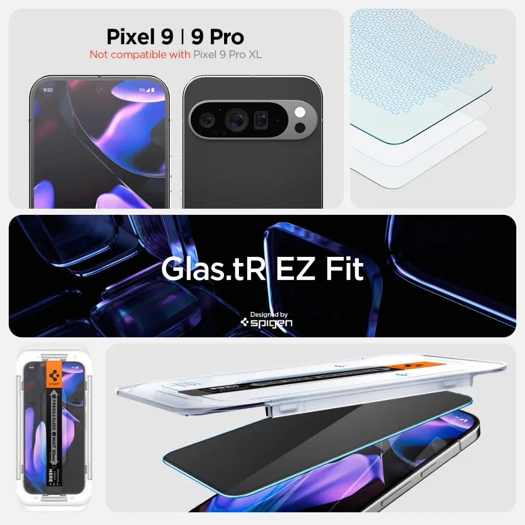 [2 Pack] Google Pixel 9 Pro / Pixel 9 Privacy Screen Protector Glas.tR EZ Fit