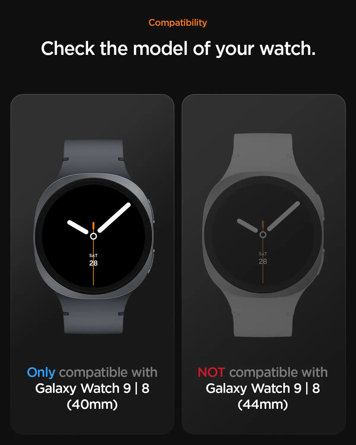 [2 Pack] Samsung Watch 9 / 8 (40mm) Screen Protector EZ FIT GLAS.tR