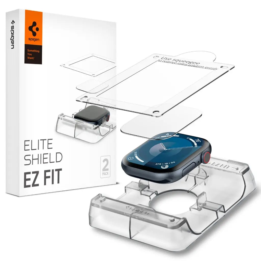 [2 Pack] Spigen Apple Watch Screen Protector Series 10 (42mm) EliteShield EZ Fit Film Screen Protector Apple Watch 10