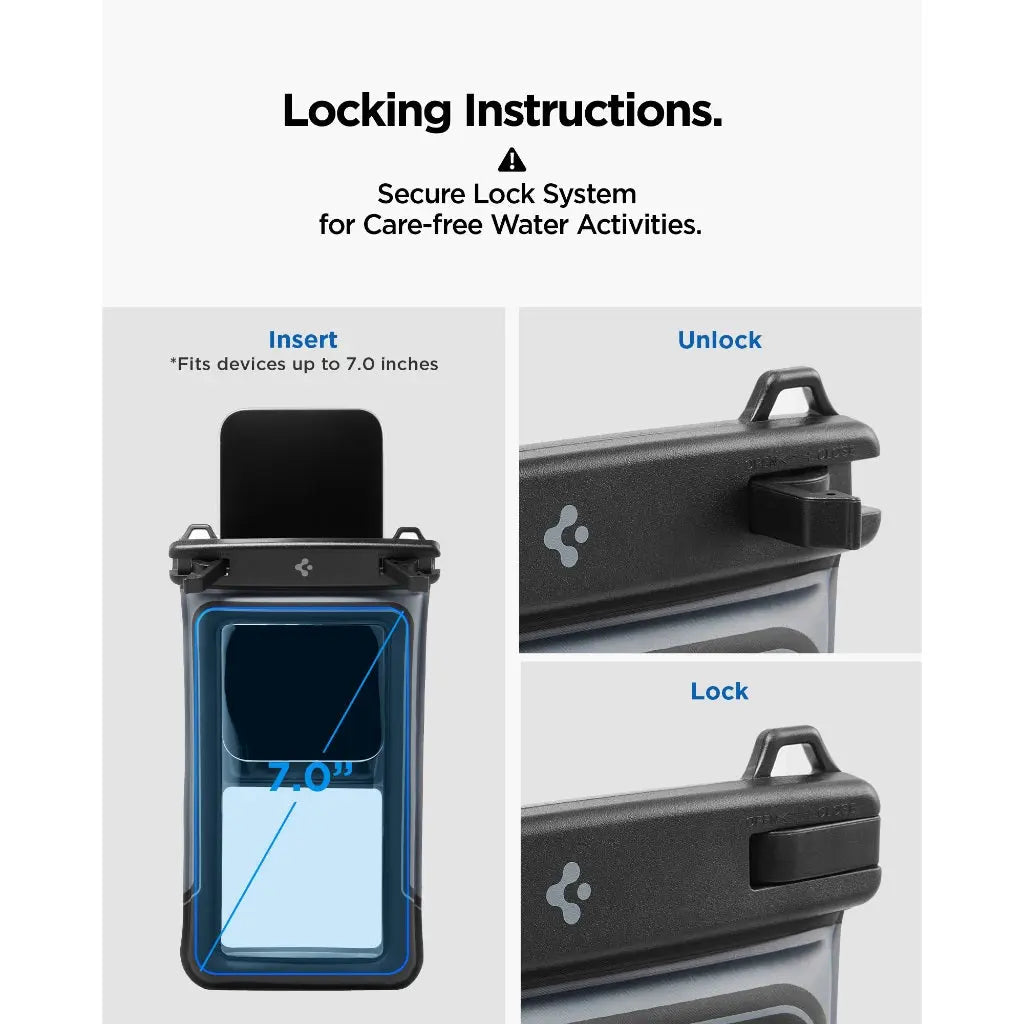 [2 Pack] Spigen Aqua Shield Floating Waterproof Phone Case A611P Phone Pouch Phone Holder Handphone Pouch Phone Strap