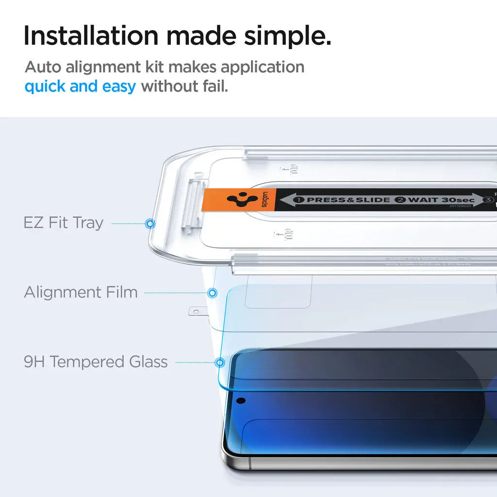 [2 Pack] Spigen Galaxy S24 FE Screen Protector Glas.tR EZ Fit Samsung S24 FE Tempered Glass 9H Hardness