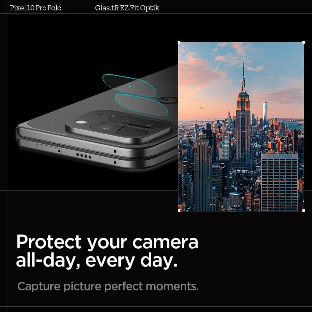 [2 Pack] Spigen Google Pixel 10 Pro Fold Lens Protector EZ Fit Optik Pro Tempered Glass Camera Lens Protector