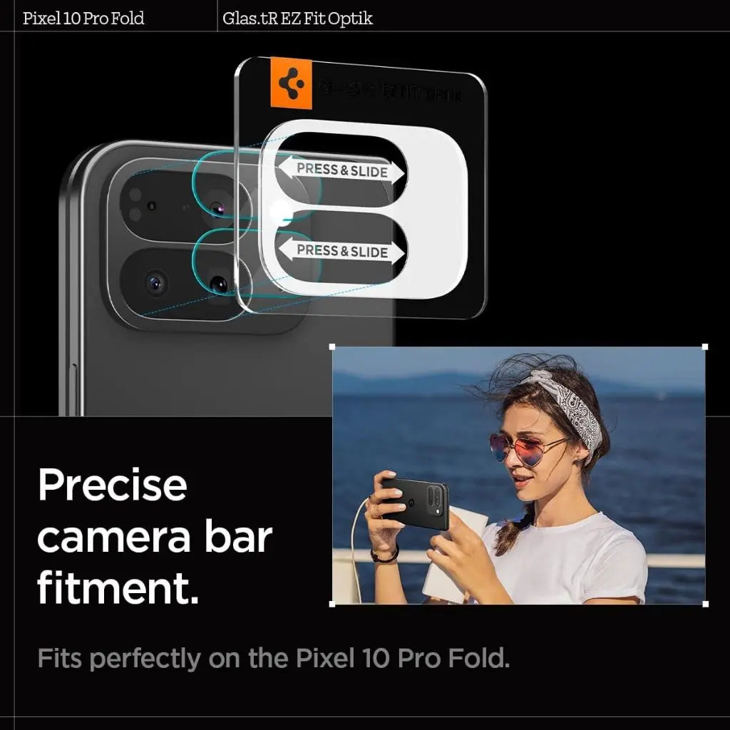 [2 Pack] Spigen Google Pixel 10 Pro Fold Lens Protector EZ Fit Optik Pro Tempered Glass Camera Lens Protector