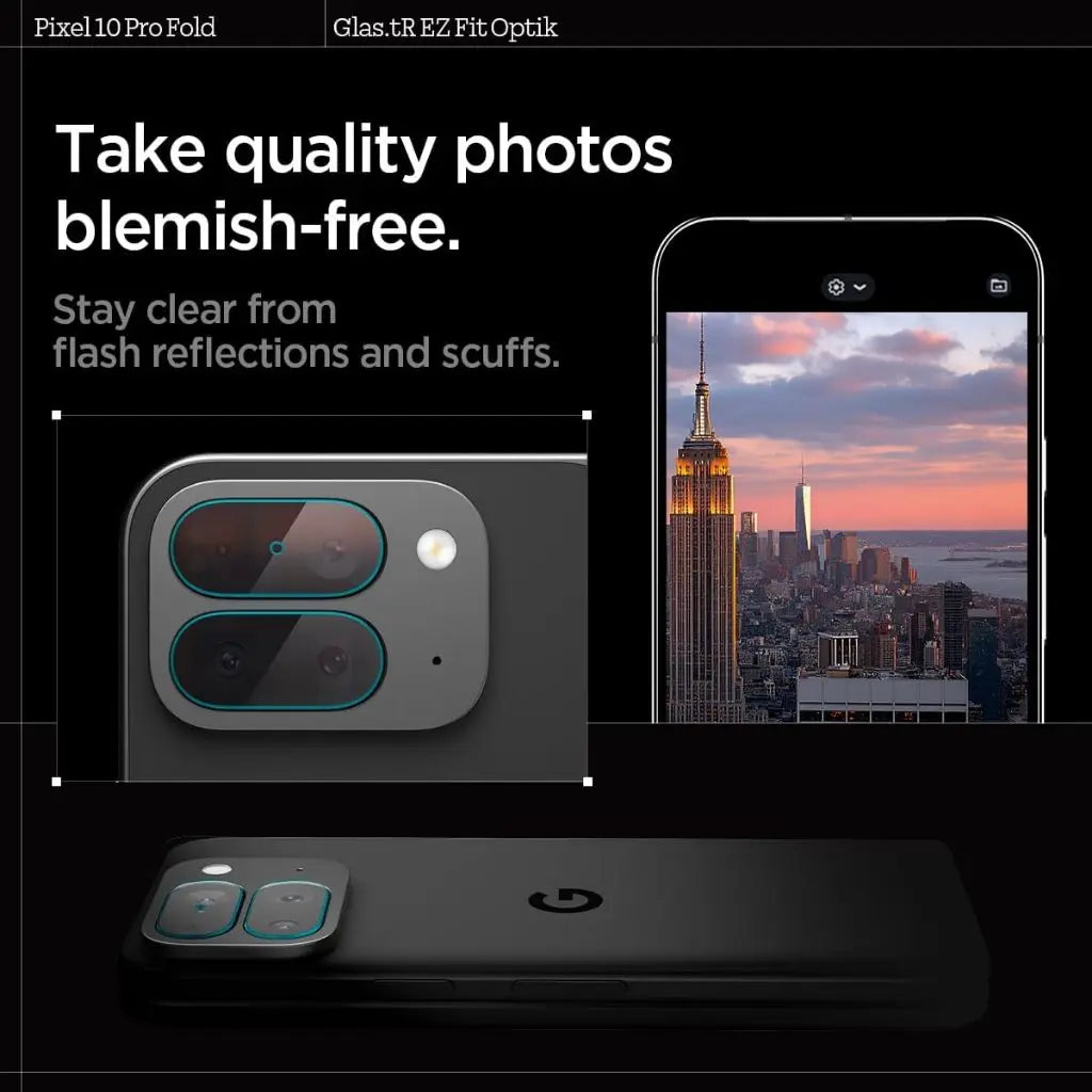 [2 Pack] Spigen Google Pixel 10 Pro Fold Lens Protector EZ Fit Optik Pro Tempered Glass Camera Lens Protector