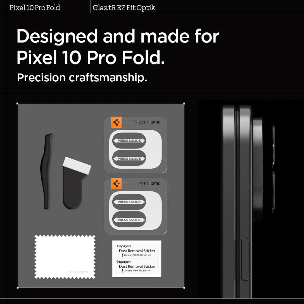 [2 Pack] Spigen Google Pixel 10 Pro Fold Lens Protector EZ Fit Optik Pro Tempered Glass Camera Lens Protector