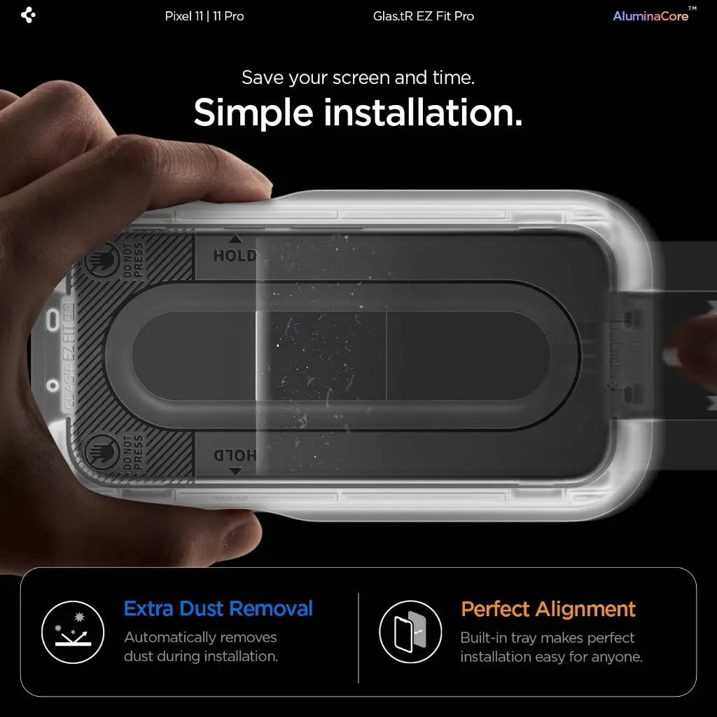 [2 Pack] Spigen Google Pixel 11 Pro / 11 Screen Protector Glas.tR EZ Fit Pro Tempered Glass