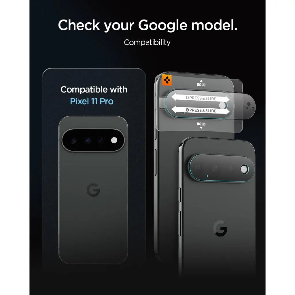 [2 Pack] Spigen Google Pixel 11 Pro Camera Lens Protector EZ Fit Optik Pro Tempered Glass Lens Cover