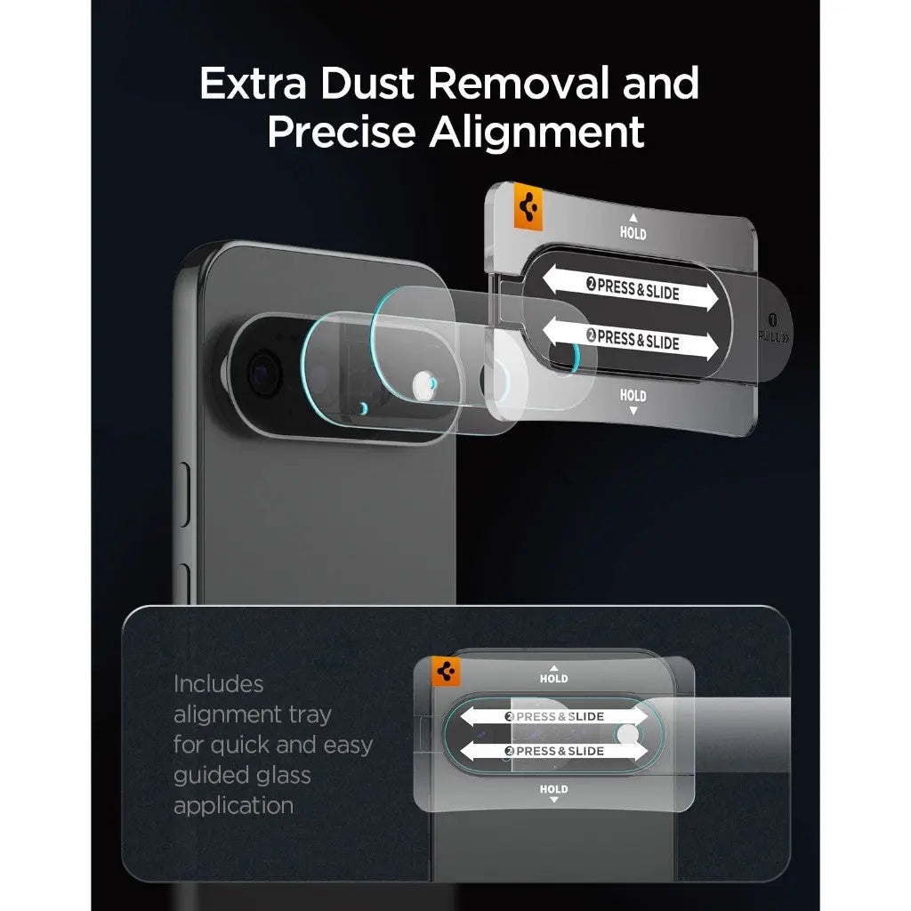 [2 Pack] Spigen Google Pixel 11 Pro Camera Lens Protector EZ Fit Optik Pro Tempered Glass Lens Cover