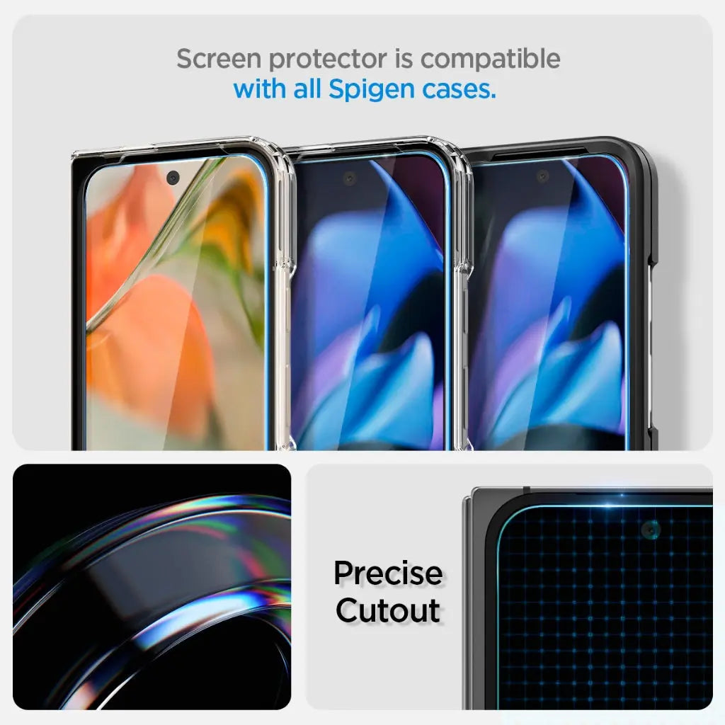 [2 Pack] Spigen Google Pixel 9 Pro Fold Screen Protector Glas.tR EZ Fit Tempered Glass 9H Hardness